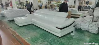 【大厂仿真皮沙发】实木框架，高回弹海绵45密度。全新包装，质量非常好，3.6米右贵妃 - 滨州28生活网 bz.28life.com